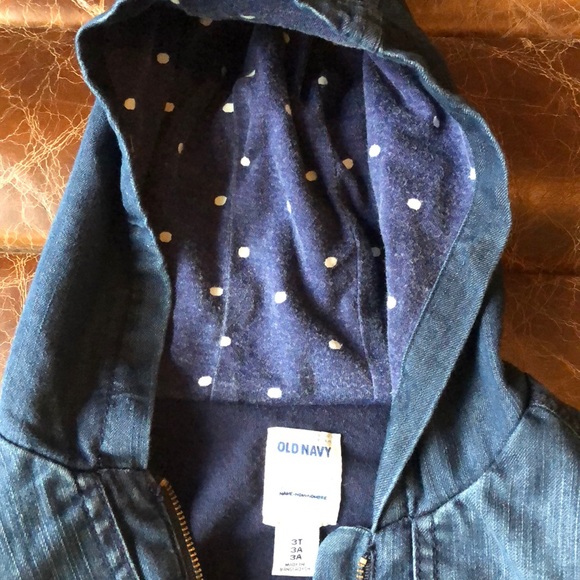 Old navy girls soft denim hooded jacket 3T - Picture 3 of 5